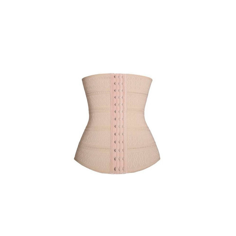 (Beige, Xl) Shaper Women Body Latex Rubber Waist Trainer Cincher Corset Shapewear Underbust Cream