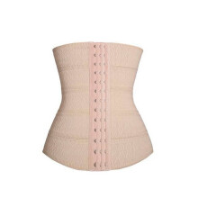 (Beige, S) Shaper Women Body Latex Rubber Waist Trainer Cincher Corset Shapewear Underbust