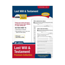 Adams Letzter Wille und Testament mit Formularen und Anweisungen (ALFP117) Wei 8,5 x 0,12 x 11 Zoll.