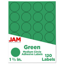 Guarnizioni adesivi per etichetta del cerchio di carta in jam - 1 diametro da 2/3 pollici - verde - 120 etichette rotonde/pacchetto