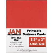 JAM PAPER Tulostettavat kδyntikortit - 3 1/2 x 2 - Brite Hue Red - 100 / pakkaus