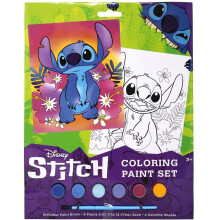 Disney Stich Coloring Paint Set - Disney Lilo and Stitch Movie Kids Art Set Innehller 6 akrylfrguppsttning borste och 2 mlarbok roliga barn m