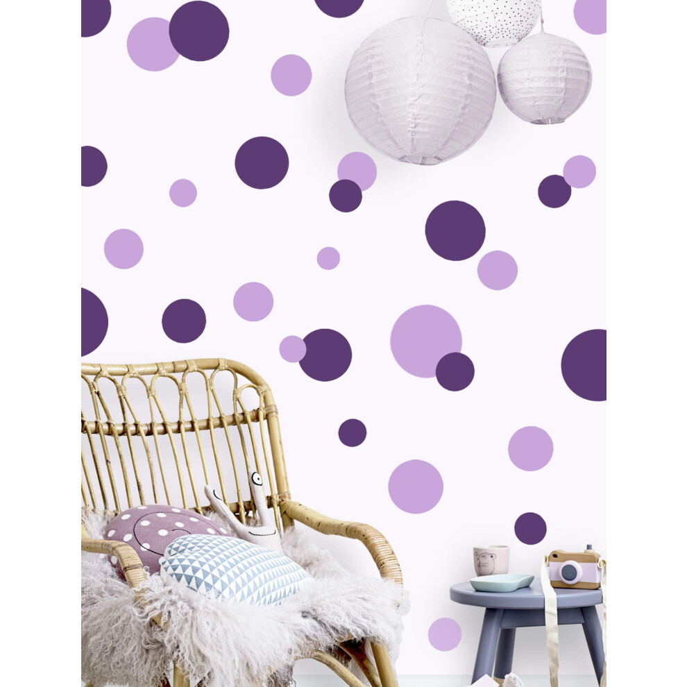Polka Dot Wall Decals Girls Room Wall Decor Stickers Wall Dots Vinyl Circle Peel & Stick Diy Bedroom Playroom Kids Room Baby Nursery Toddler To T Dark Create-A-Mural