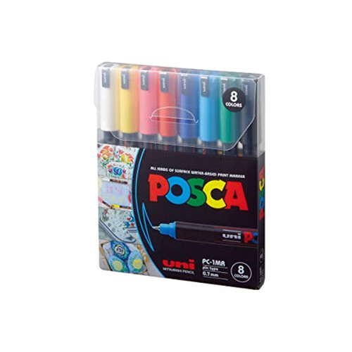 Uni-posca Paint Marker Pen (0,7 mm, 8 väriä)