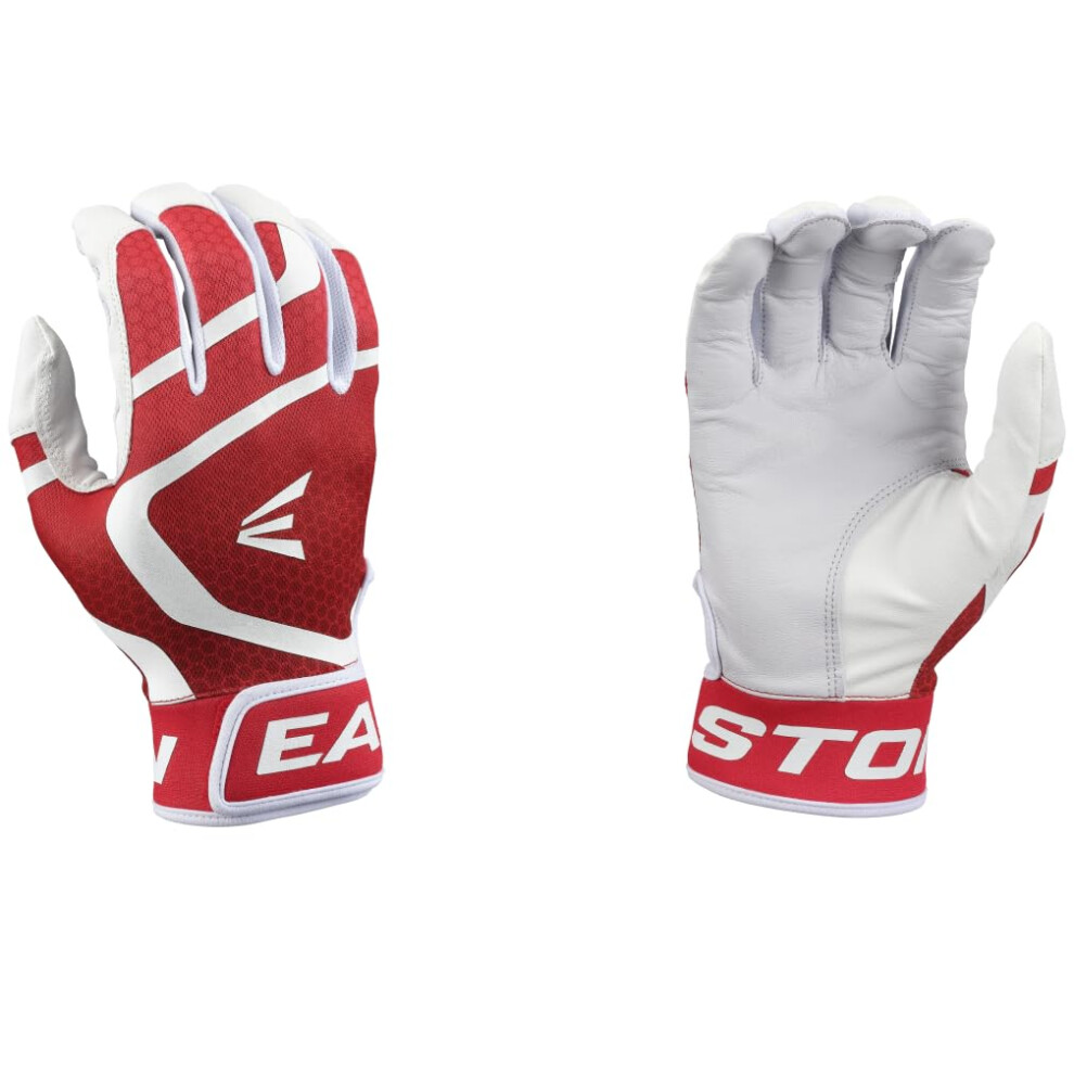 Gants de baseball Easton | MAV GT | Blanc/Rouge | Taille M pour adulte