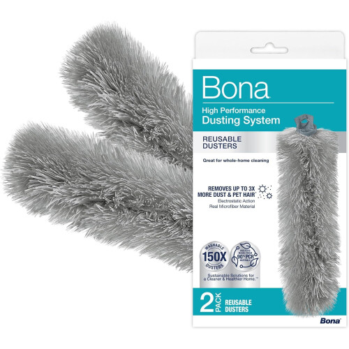 Bona Reusable Duster Refills - 2 Pack - High Performance Dusting System - Microfiber Dusters Remove Dust and Pet Hair for Whole-Home Cleaning