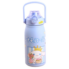 (Blue Cinnamoroll) Sanrio Large Capacity Stainless Steel Thermos Cup Straw Portable Outdoor Sports
