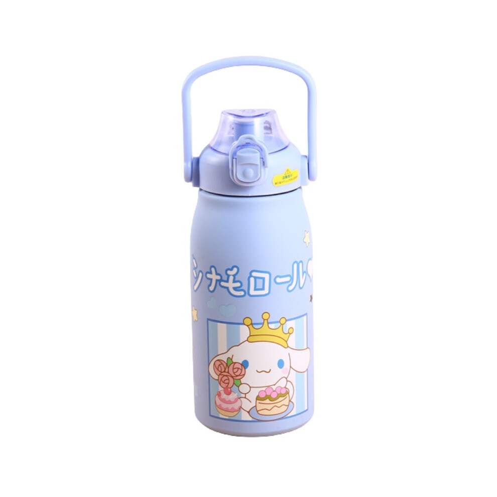 (Blue Cinnamoroll) Sanrio Large Capacity Stainless Steel Thermos Cup Straw Portable Outdoor Sports-image-OPC-PGSQ8HX-NEW