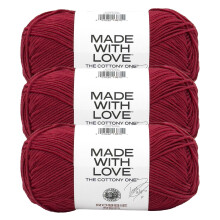 Lion Brand Yarn Tom Daley - The Cottony One, Garn zum Stricken, Robbie Red, 3er Pack