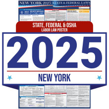 Arbeitsgesetzplakat des Staates New York und des Bundes 2025 Englische Version OSHA-konform am Arbeitsplatz Obligatorische Aushangvorschrif
