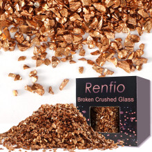 Renfio Broken Crushed Glass Glitter Shards Crush 2-4mm Irregular Small Metallic Chunky Chips 3.5 Oz (100g) High Luster Craft Sequins Gravel for DIY P