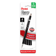 Mechanick    ceruzka Pentel Sharp (0,5 mm) s tenk   mi ciarami, cierne telo, balenie 4 kusov (P205PF4A)