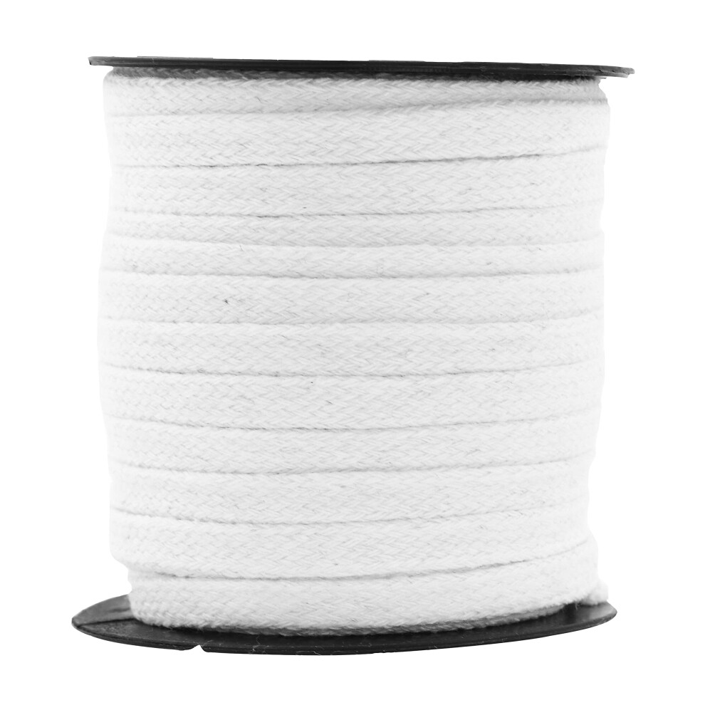 Cordon de serrage plat blanc Mandala Crafts, cordon de serrage de rechange, 9,5 mm, 18 m, cordon de serrage en coton doux blanc pour sweat     capu