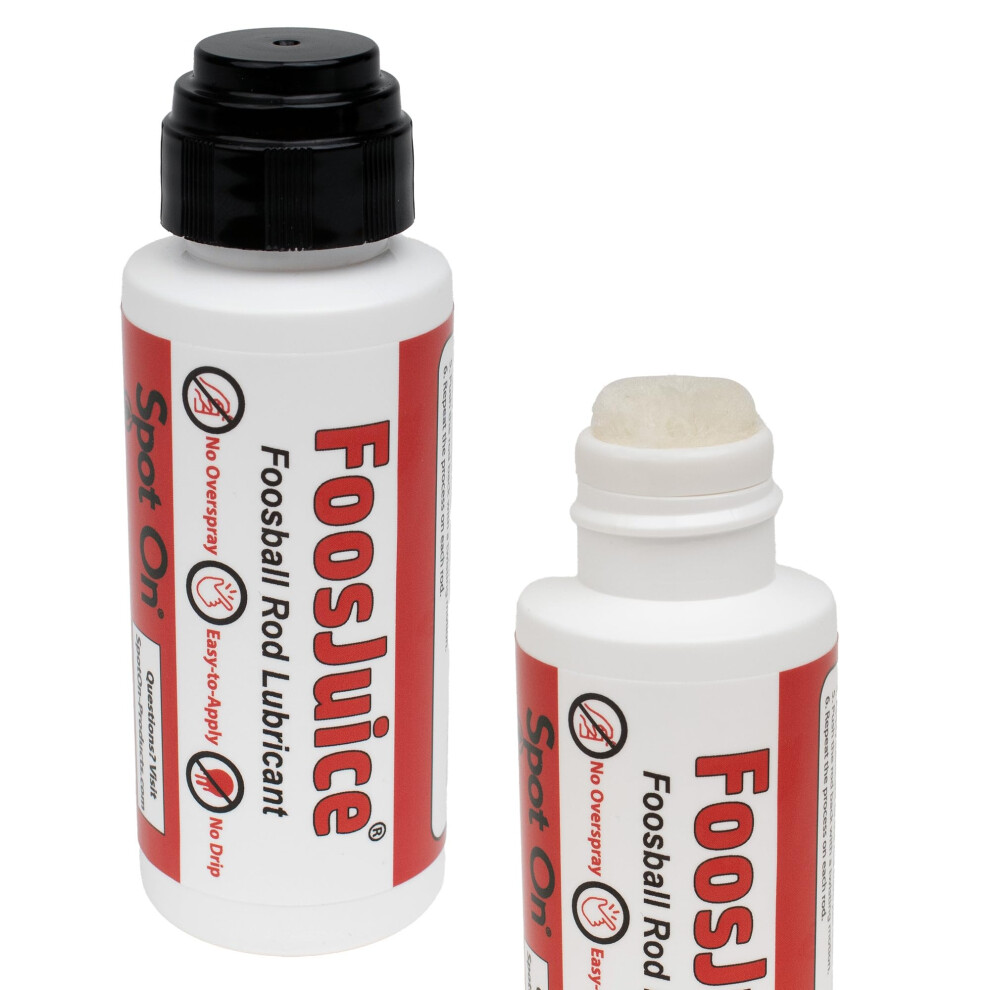 Lubrifiant pour tiges de baby-foot FoosJuice 100 % silicone avec applicateur Dauber - Un lubrifiant propre et facile à utiliser - Fabriqué aux Ét