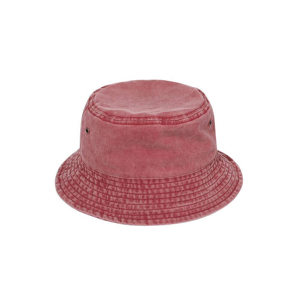 (Red) Fisherman Hat Vintage Cotton Material Summer Unisex Wide Gift Brim Multicolor-image-OPC-PGSQCWT-NEW