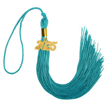 GraduationMall Afstudeerkwastje in ?n kleur met 2025-jaarbedel 9"" Turquoise
