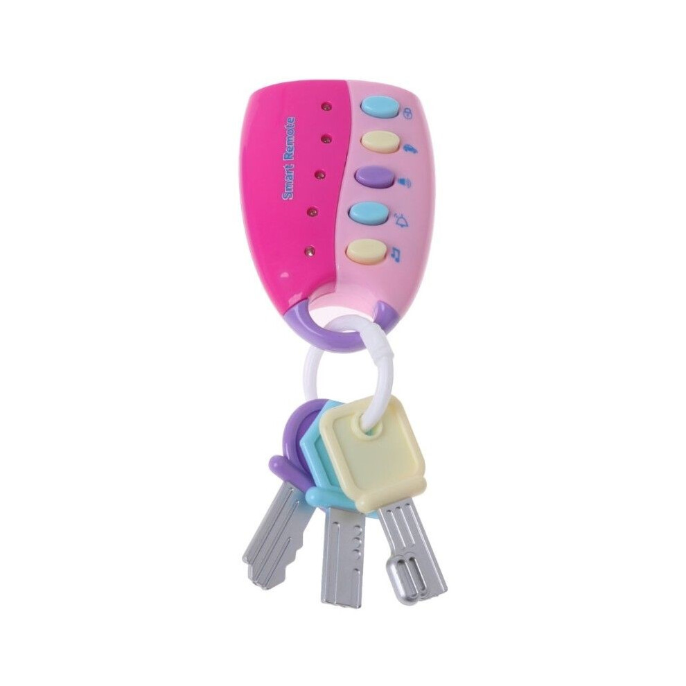 (Pink) Smart Musical Baby Remote Car Key Toy Car Voices Pretend Play Education Toys