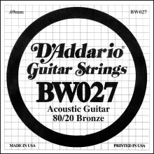 D'Addario BW027 Bronzov vinut akustick gitara, jedna struna, .027
