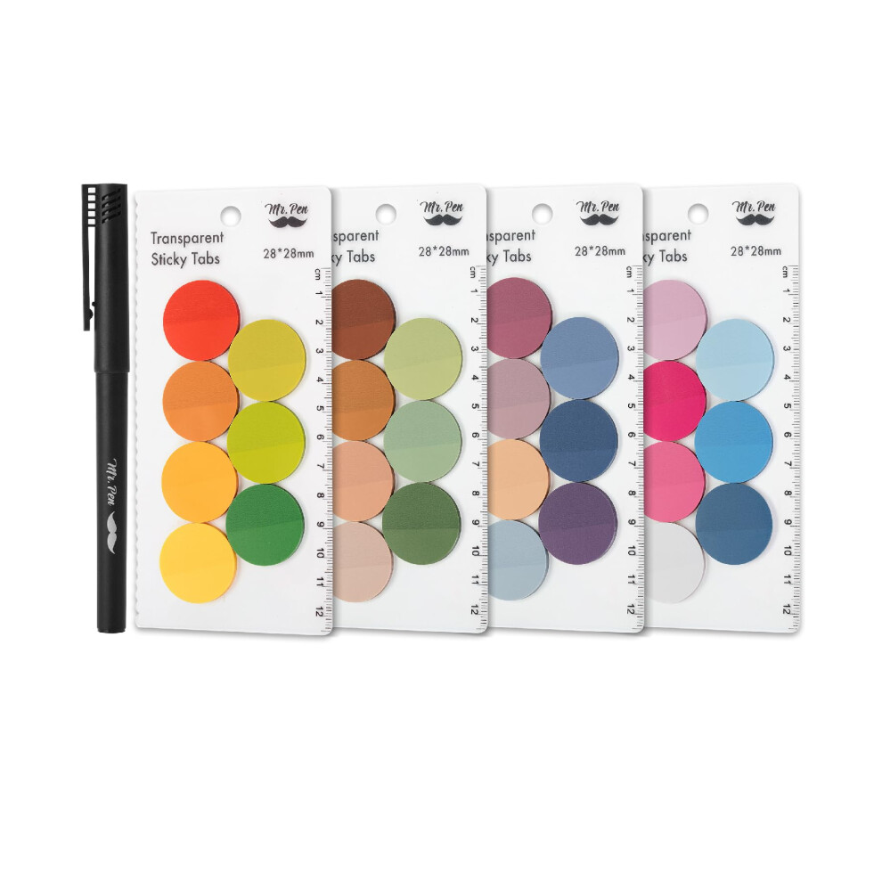 Mr. Pen - Ensemble De Notes Autocollantes Transparentes 1120 Feuilles Ensemble De Notes Autocollantes Rondes Transparentes Color Es Notes Autocol-image
