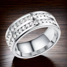 (8) Titanium The Exquisite Steel Womens Ring Is Stylish And Simple Without Fading