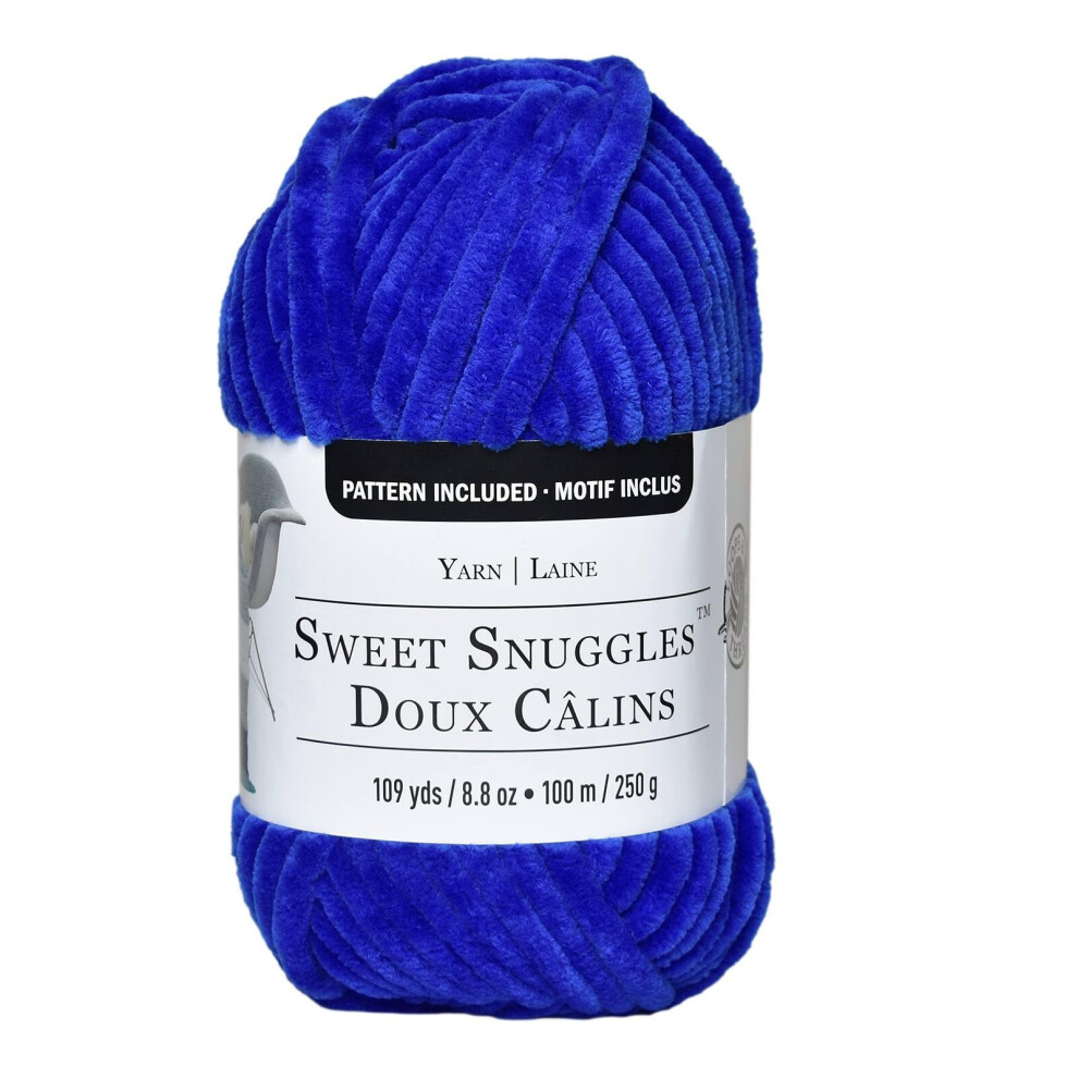 Sweet Snuggles Yarn by Loops & Threads - Yarn for Knitting  Crochet  Weaving  and Arts & Crafts - Blue  Polyester  8.8 oz