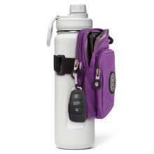 Bottle Pouch Gym Water Caddy with Phone Holder Water Bottle Sleeve Bag with Pocket for Cards Keys Wallet Gym Bottle Accessories for Men Women