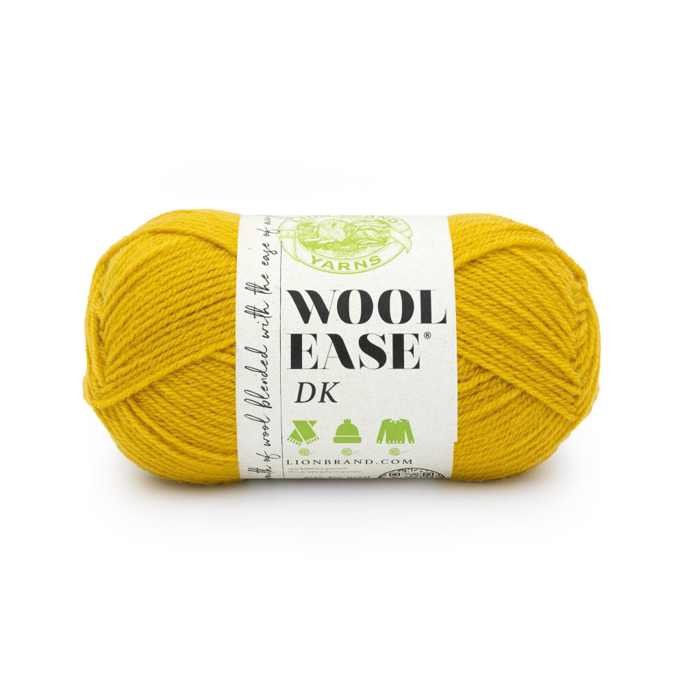 Lion Brand Wool-Ease DK Yarn  Yarn for Knitting  Crocheting  and Crafts  Goldenrod  1 Pack