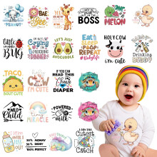 24 hojas de transferencias termoadhesivas para juegos de baby shower, para camisetas, transferencias DTF, listas para planchar, para hacer monos