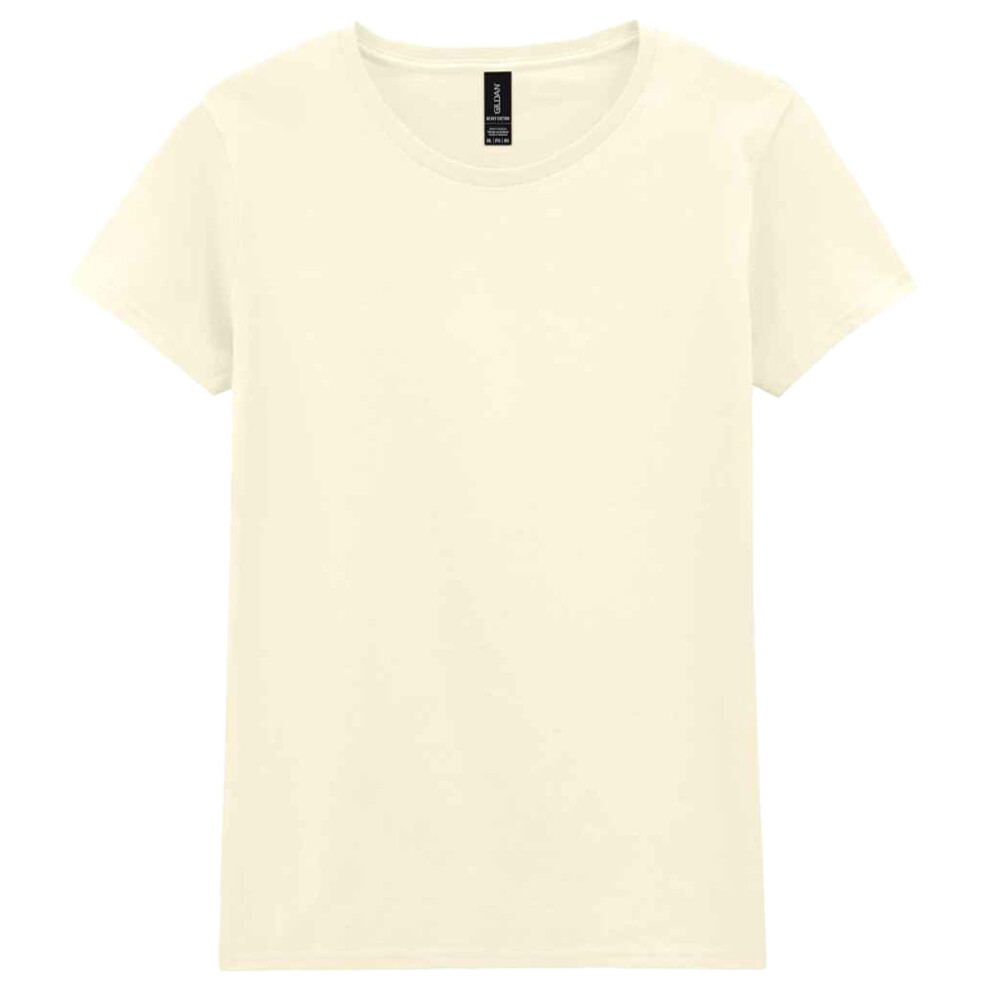 (L, Off White) Gildan Womens/Ladies Cotton Heavy T-Shirt