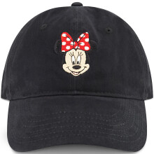 Disney Minnie Mouse Dad Hat Justerbar baseballkasket i bomuld med buet rand Sort One Size