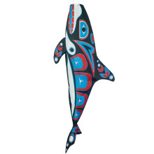 In the Breeze 5242 Orca Totem 48 Zoll Fisch-Windsack Vollst ndig bedruckte, von den Ureinwohnern des PNW inspirierte Gartendekoration