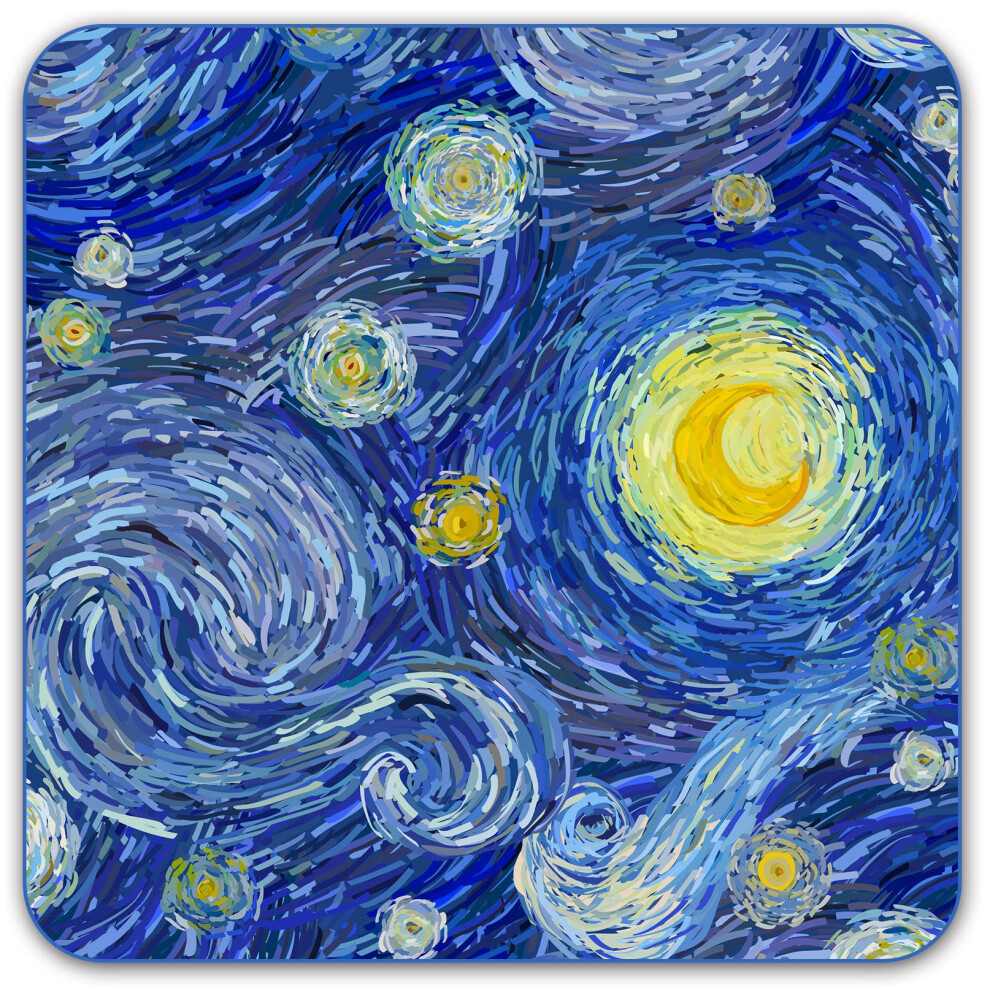 Premium Square Waterproof Mouse Pad - Non-Slip Rubber Base 9X9 Inches (The Moon) 683370723061