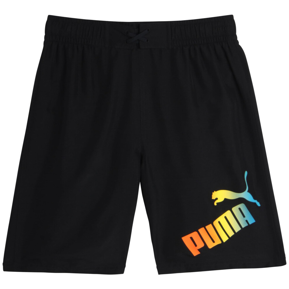 PUMA Boys' Swim Trunks - Quick Dry Swimsuit Shorts with Pockets and Mesh Lining - Swimming Trunks for Boys (Sizes 8-20)  Size 18-20  Black
