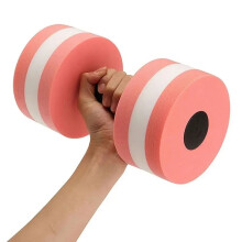 (PINK-WHITE) Multicolor EVA Pool Exercise Floating Dumbbell Aquatic Exercise Dumbbells Water Sports Aerobic Fitness Equipment