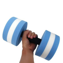 (BLUE-WHITE) Multicolor EVA Pool Exercise Floating Dumbbell Aquatic Exercise Dumbbells Water Sports Aerobic Fitness Equipment