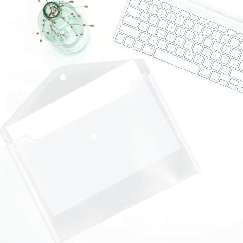 JAM PAPER Plastic Envelopes with Snap Closure - Letter Booklet - 9 3/4 x 13 - Clear - 3/Pack 1