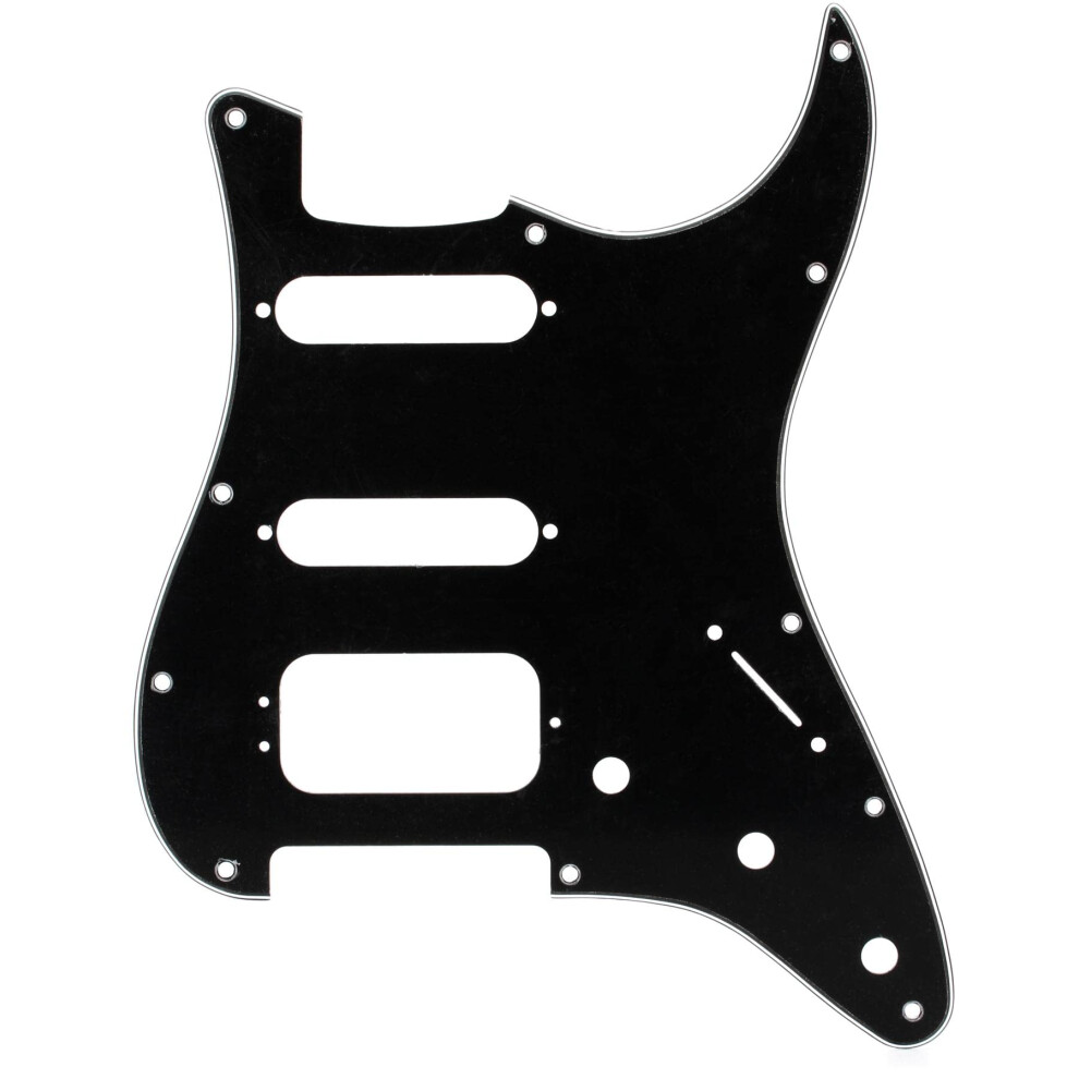 Fender Modern Pickguard  HSS Stratocaster  11-Hole - Black 3-Ply (3-Screw Hum)