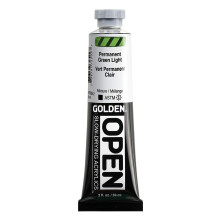 OPEN Slow-drying Acrylics frn GOLDEN Permanent Green Light 2 fl oz. tub Professionell Akrylfrg Opak