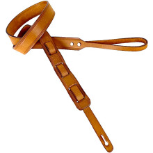 Walker og Williams M-10 Premium Retro Brown 100% kornlæder Mandolin Mandola Bouzouki eller Uke Strap til F og en type mandoliner