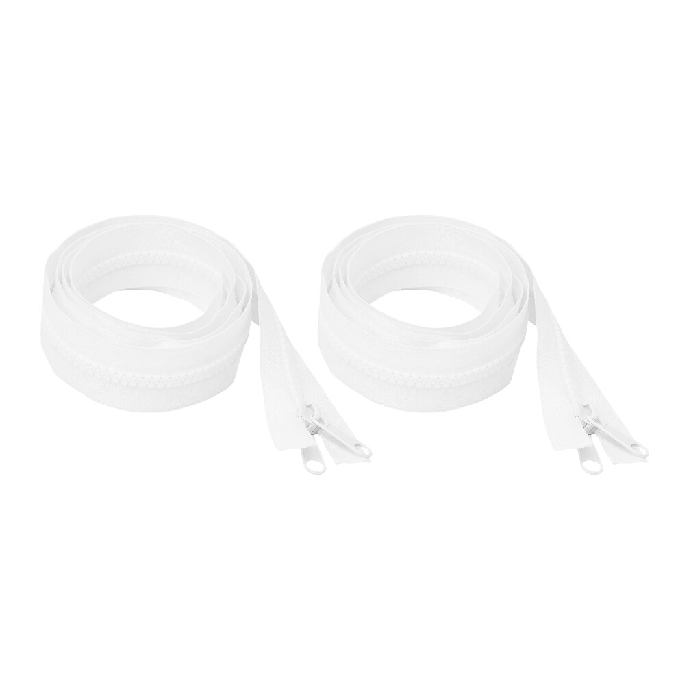Mandala Crafts Witte 72 Inch Dubbelzijdige Rits - #5 Plastic Scheidingsrits voor Trampoline Tent Slaapzak Rits