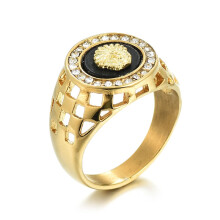 (12) New European Fashion And American Retro Style Casting Wind Lion Ring Head Mens