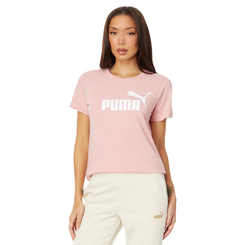 PUMA Women's Essentials Logo T-Shirt (Available in Plus Sizes)  Bridal Rose WHI  XS