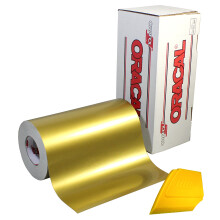 Oracal 751 Premium-Vinyl f?r den Innen- und Au?enbereich, langlebig, 30,5 cm x 1,8 m, Rolle f?r Cutter und Plotter, inkl. hartem, gelbem Detailer