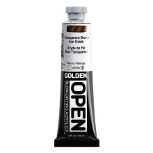 OPEN Slow-Drying Acrylics by GOLDEN Transparent Brown Iron Oxide 2 fl oz. tube Professional Acrylic Paint Transparent