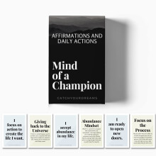 Mind Of A Champion - Motivational Cards for Men Affirmations and Action Steps to Turn Dreams into Reality - For Productivity Personal Development Se