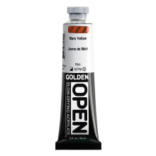 OPEN Slow-Drying Acrylics by GOLDEN Mars Yellow 2 fl oz. tube Professional Acrylic Paint Semi-Opaque