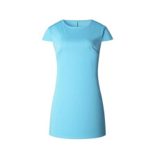 (Blue, M) Summer Women Casual Loose Short Sleeve Dresses Evening Clothes Party Fashion