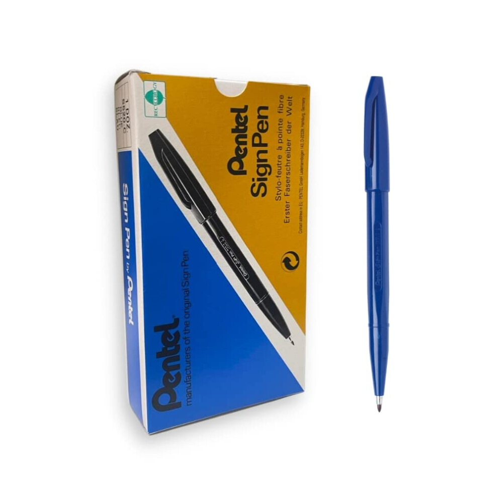 Pentel S520-C Sign Pen - Blue Pack Of 12