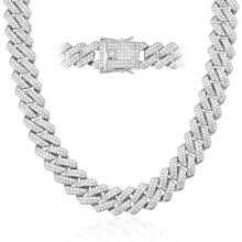 Mens Cuban Link Chain Miami Cuban Necklace 18K Gold Chain Cut Chains For Diamine per uomini Domenne 14mm ghiacciato Gioielli Hip Hop