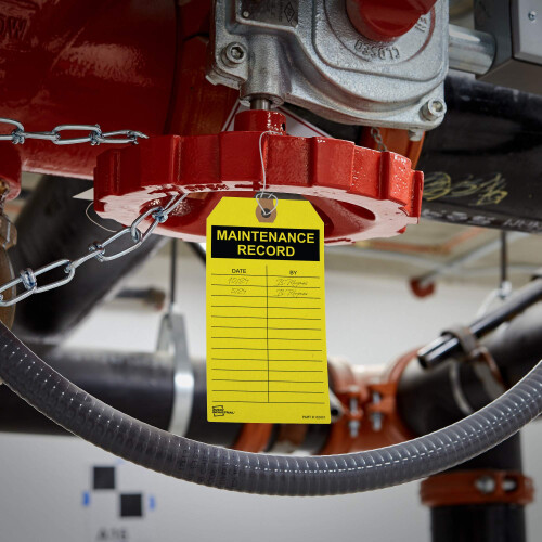 Avery Preprinted Maintenance Record Tags with String 5,75"""" x 3"""" Yellow Tags 25 Write On Hang Tags (62431) 2